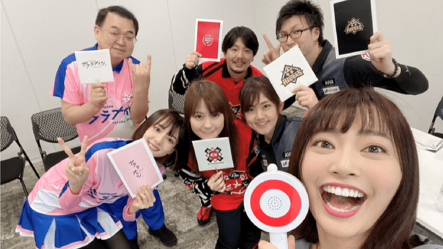 今年3月14日開催の3チーム合同イベント「DREAM PARTY」での様子 松本圭世アナウンサー@matsukayo0806のTwitterより