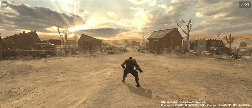 Sugimoto: For example, in these background images, the wheel tracks left on the ground suggest that people have passed through, and by placing structures like ruins, we hint at the civilization and history of the place. Additionally, both backgrounds are designed with continuing paths to create a natural feel, rather than just a space 'prepared for battle'.