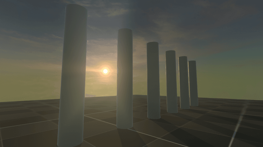 リアルタイムに空の表現が変わる「Procedural Sky」のシーン